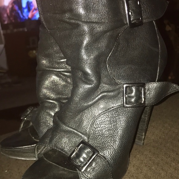 Steve Madden Peep Toe Black Booties (NO BOX) - Picture 3 of 8